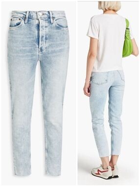 RE/DONE 90s Cropped Faded High Rise Slim Leg Jeans, 27